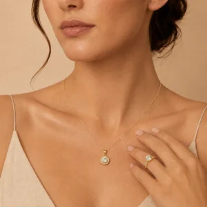 solitaire necklace & ring set