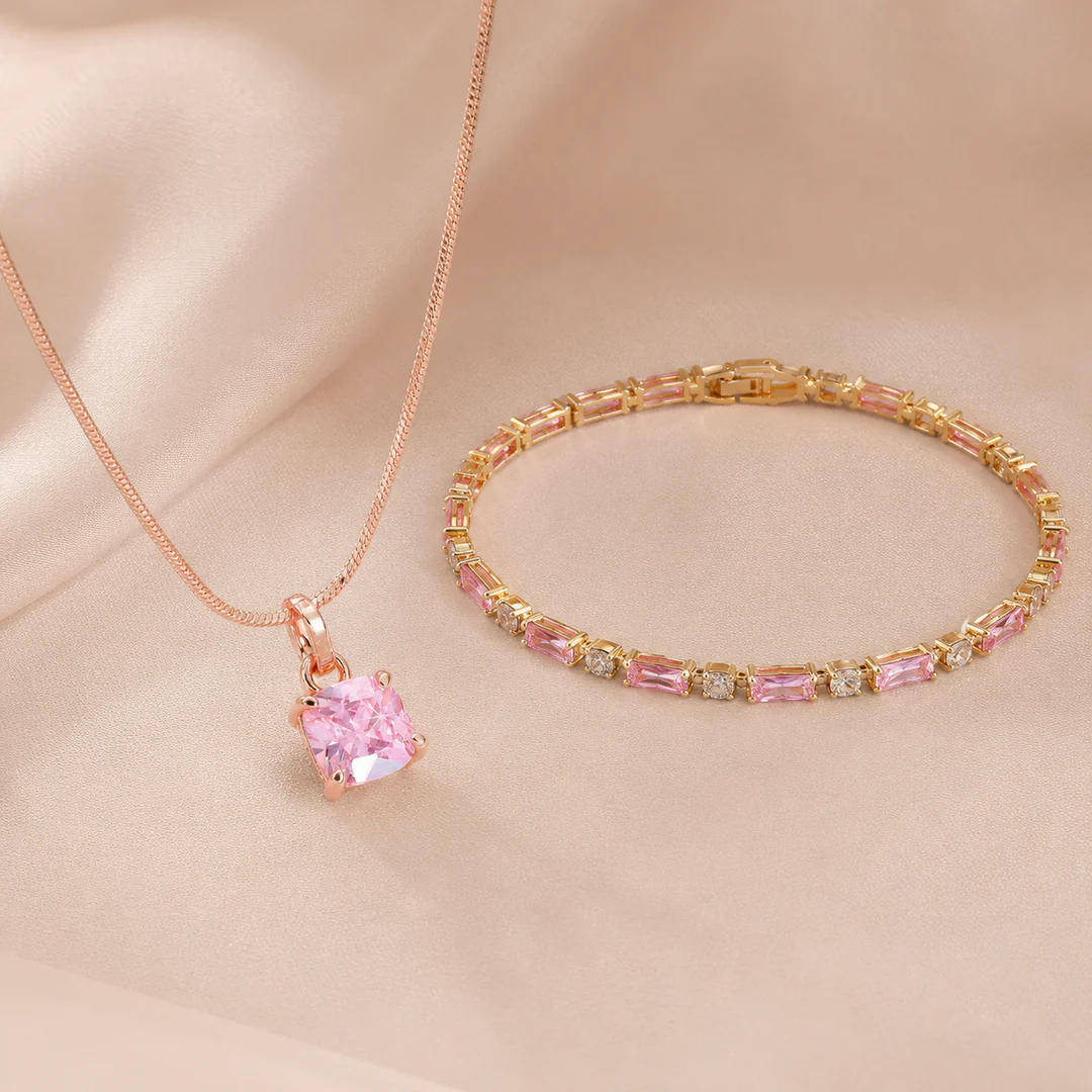 rosie royale tennis bracelete with cupid gem necklace set 1 1 rosie royale tennis bracelete with cupid gem necklace set 1 1